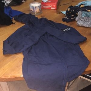 Ideology hooded Navy nwt Blue cardigan with thumbholes and pockets